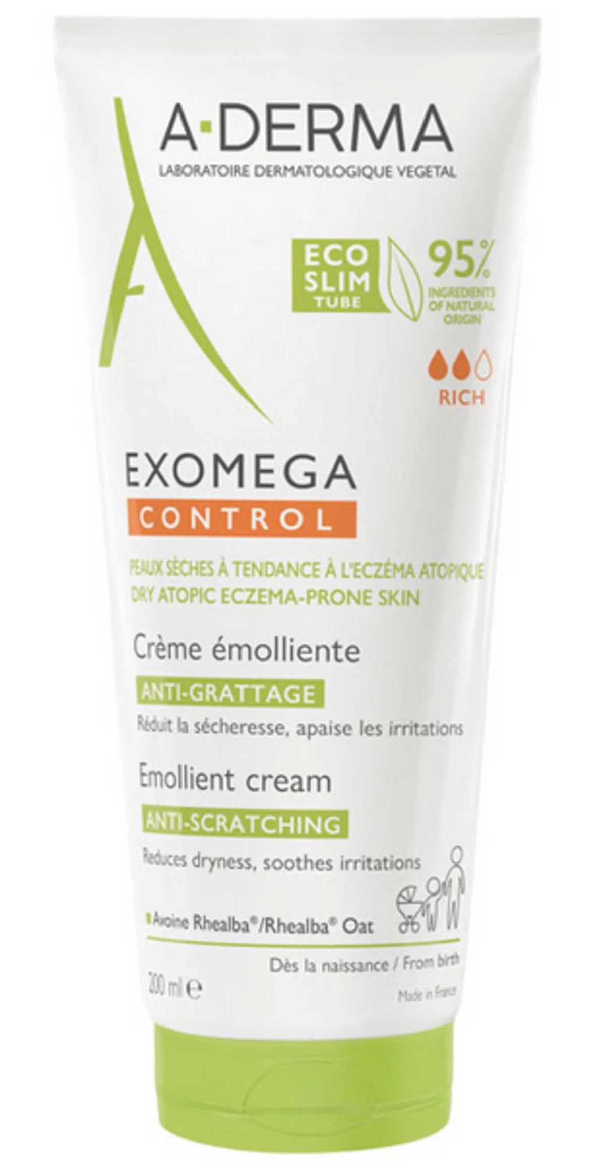 A-Derma, Exomega Control, Emollient, Cream, For Face & Body, 200 ml