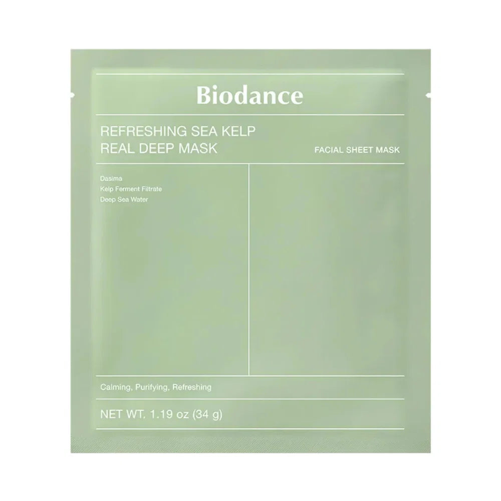 Biodance, Refreshing Sea Kelp, Purifying, Sheet Mask, For Face, 34 g