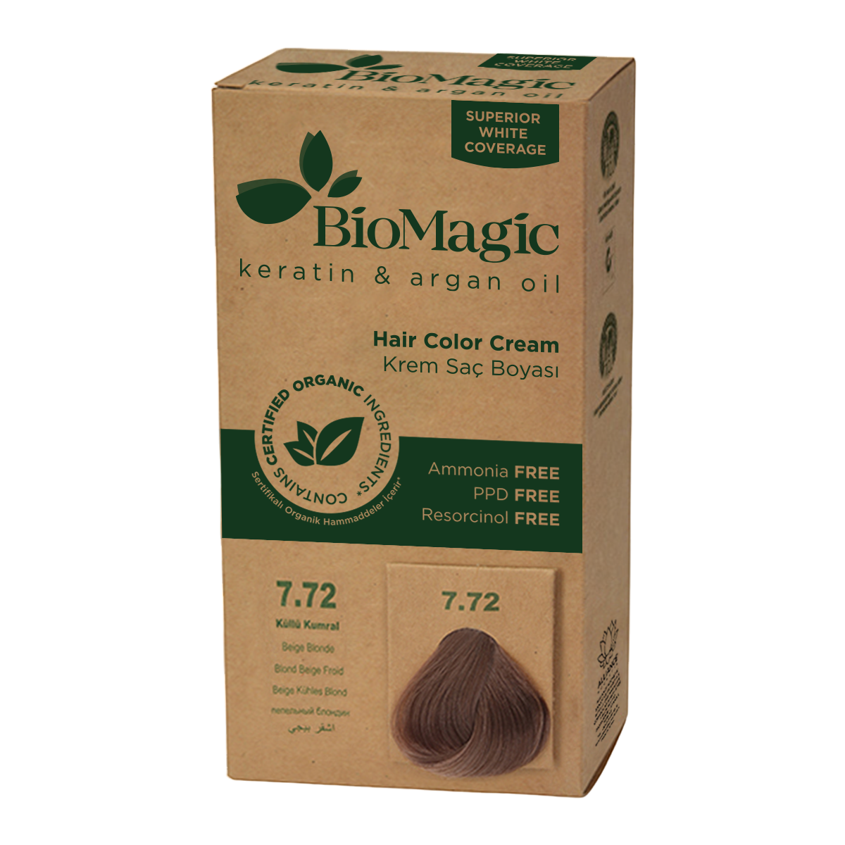 Biomagic, Biomagic, Keratin & Argan Oil, Permanent Hair Dye, 7.72 , 250 ml *Tester