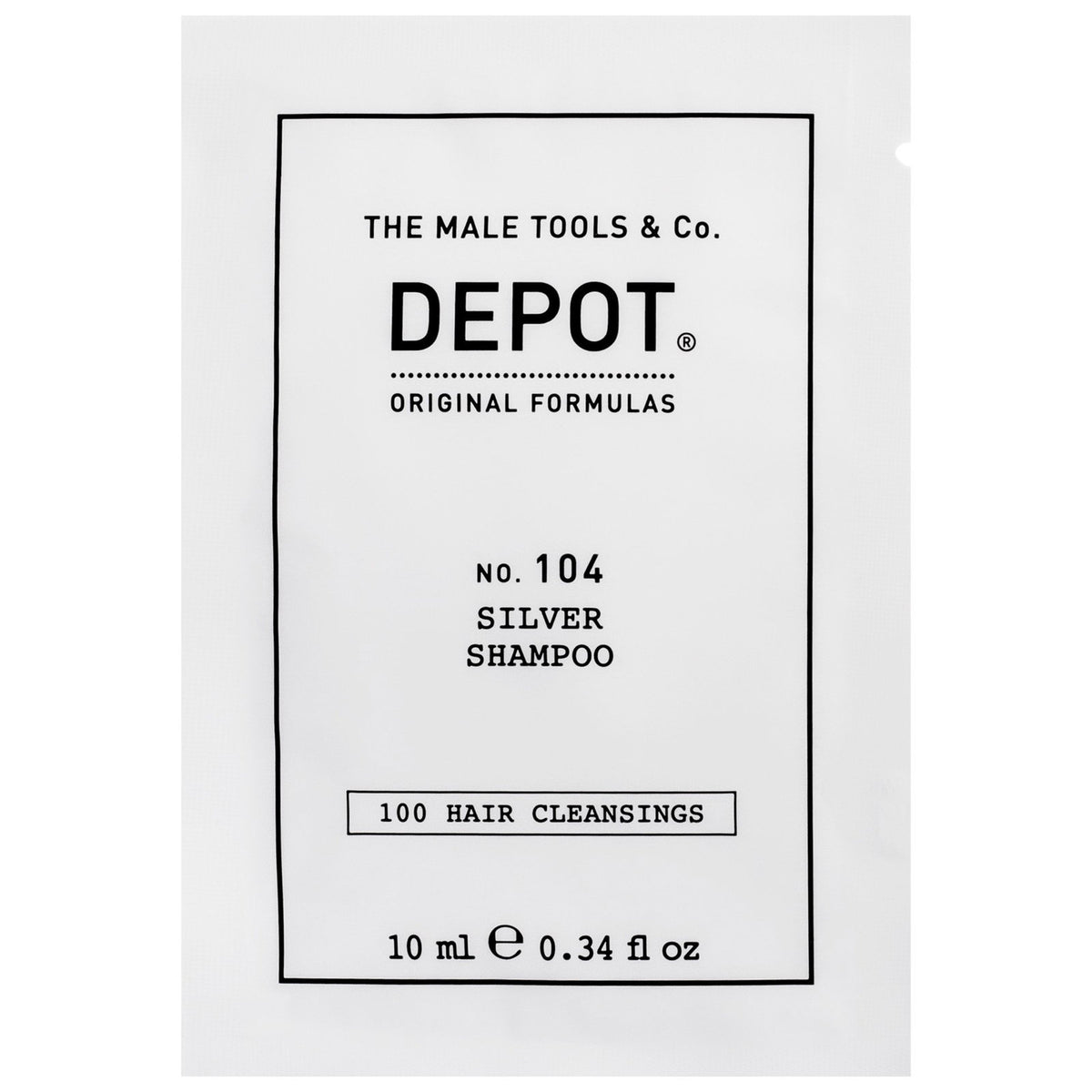 Depot, 100 Hair Cleansing No. 104, Botanical Complex, Hair Shampoo, For Neutralisation Of Yellow Tones, 10 ml