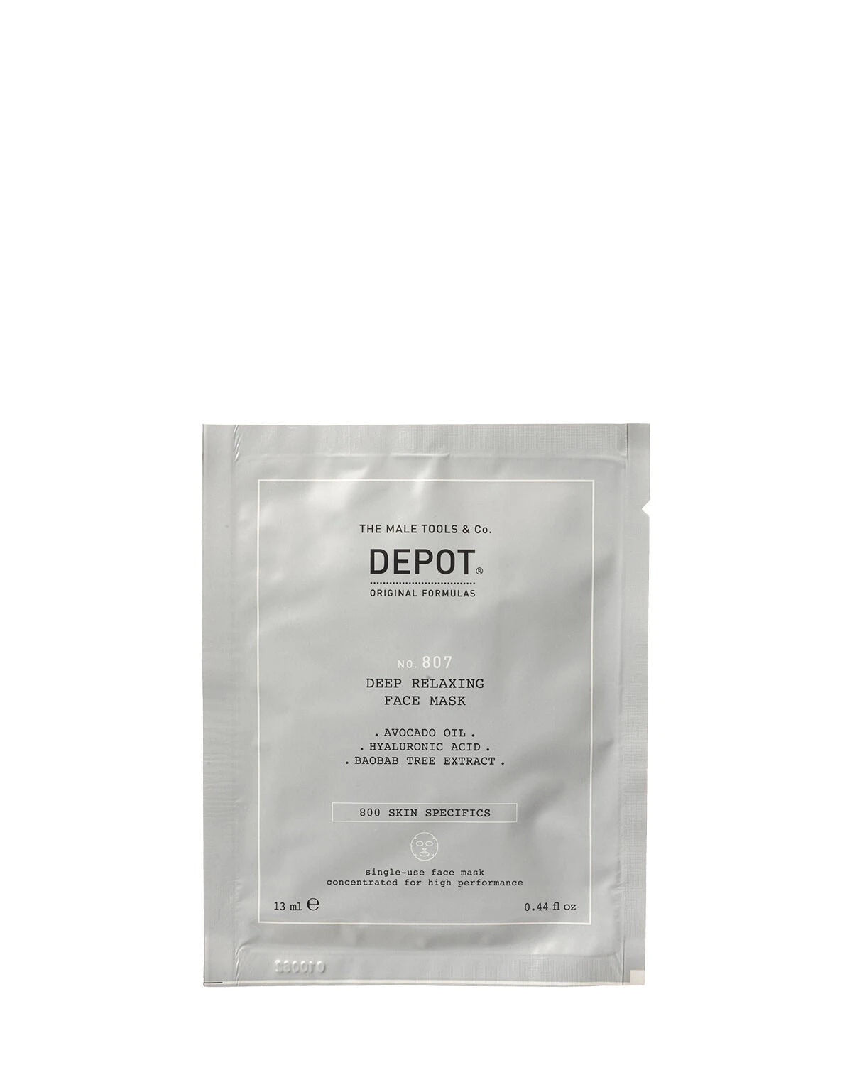 Set, Depot, 800 Skin Specifics No. 807, Hyaluronic Acid, Soothing/Hydrating & Nourishing, Sheet Mask, For Face, Day, 12 pcs, 13 ml