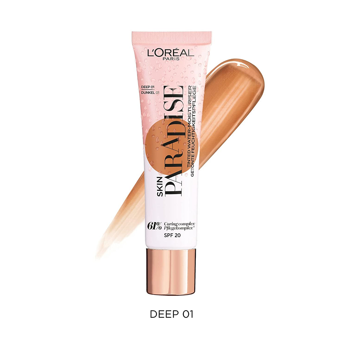 L'Oreal Paris, Skin Paradise, Aloe Vera, Hydrating, Water Cream, For Face, SPF 20, 01, Deep, 30 ml