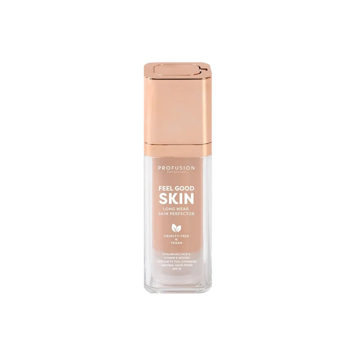 Profusion Cosmetics, Feel Good Skin, Satin Finish, Liquid Foundation, 110, Fair, SPF 15, 30 ml