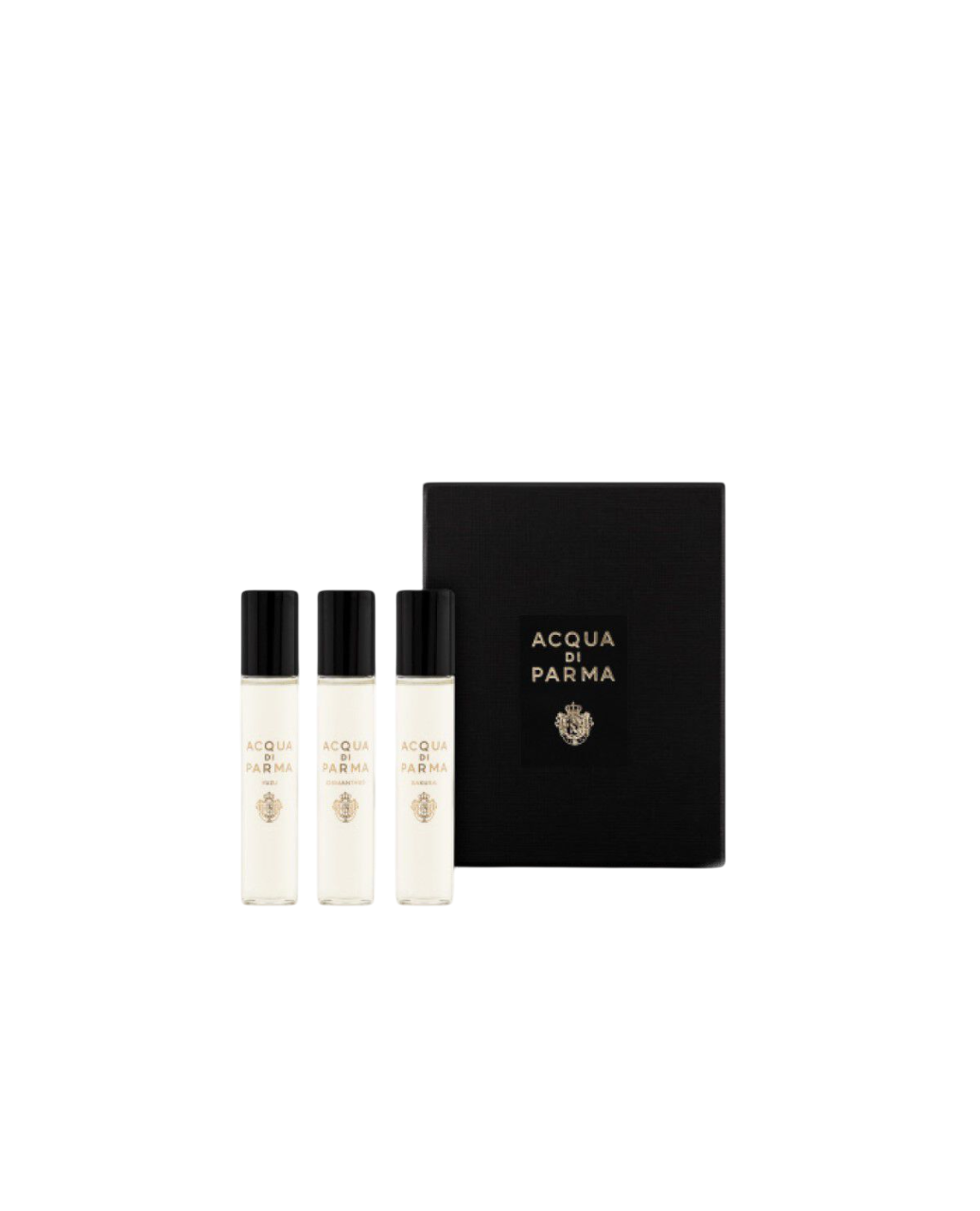 Set Acqua di Parma: Signatures Of The Sun - Sakura, Eau De Parfum, Unisex, 12 ml + Signatures Of The Sun - Yuzu, Eau De Parfum, Unisex, 12 ml + Signatures Of The Sun - Osmanthus, Eau De Parfum, Unisex, 12 ml