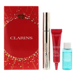 Set Clarins: Instant Eye, Makeup Remover Lotion, 10 ml + Total Eye, Lift, Eye Serum, 7 ml + Supra Volume, Volume, Mascara, 01, Intense Black, 8 ml