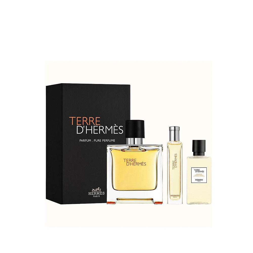 Set Hermes: Terre d'Hermes, Eau De Parfum, For Men, 75 ml + Terre d'Hermes, Eau De Parfum, For Men, 15 ml + Terre d'Hermes, Shower Gel & Shampoo 2-In-1, 40 ml
