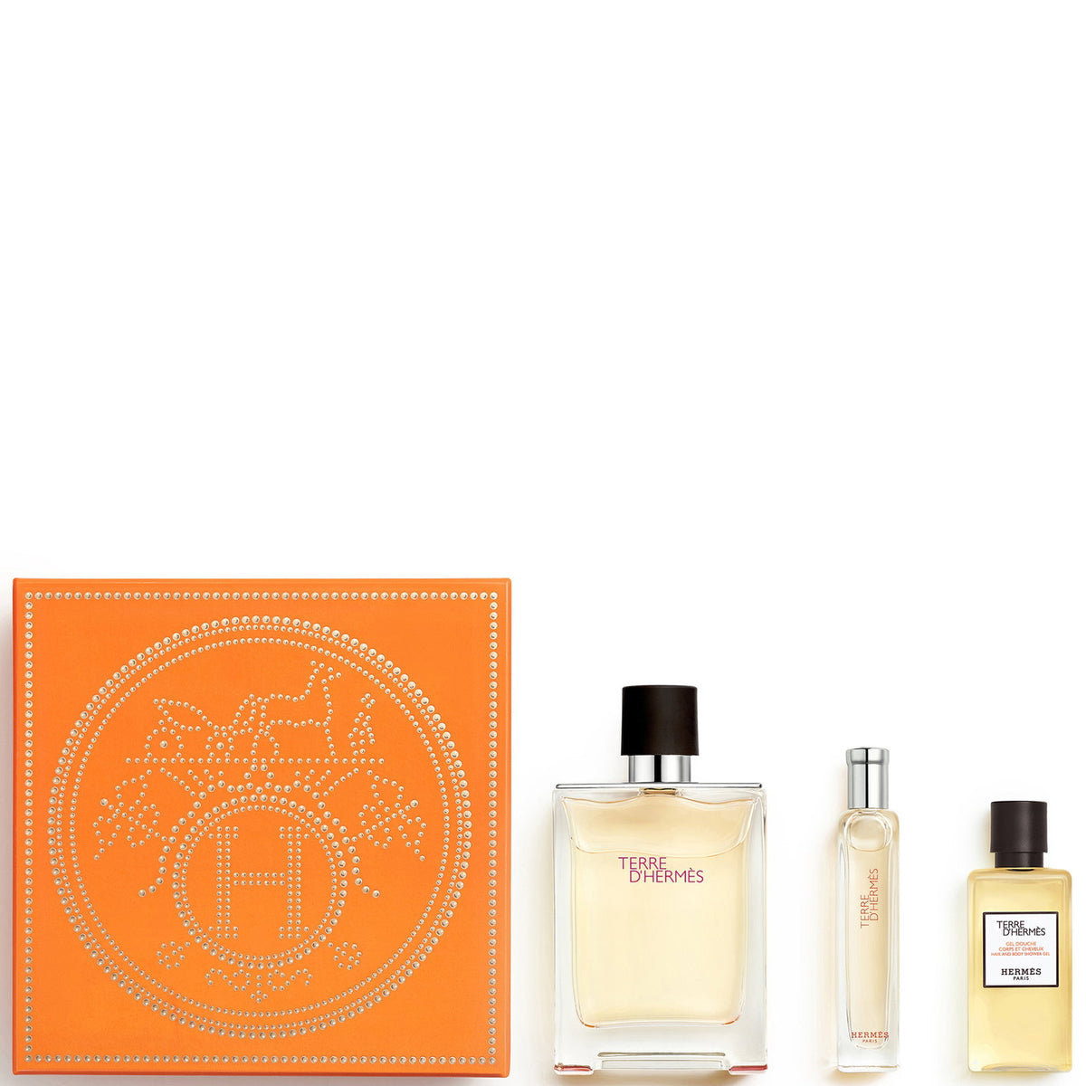 Set Hermes: Terre d'Hermes, Eau De Toilette, For Men, 100 ml + Terre d'Hermes, Eau De Toilette, For Men, 15 ml + Terre d'Hermes, Shower Gel, For All Skin Types, 40 ml