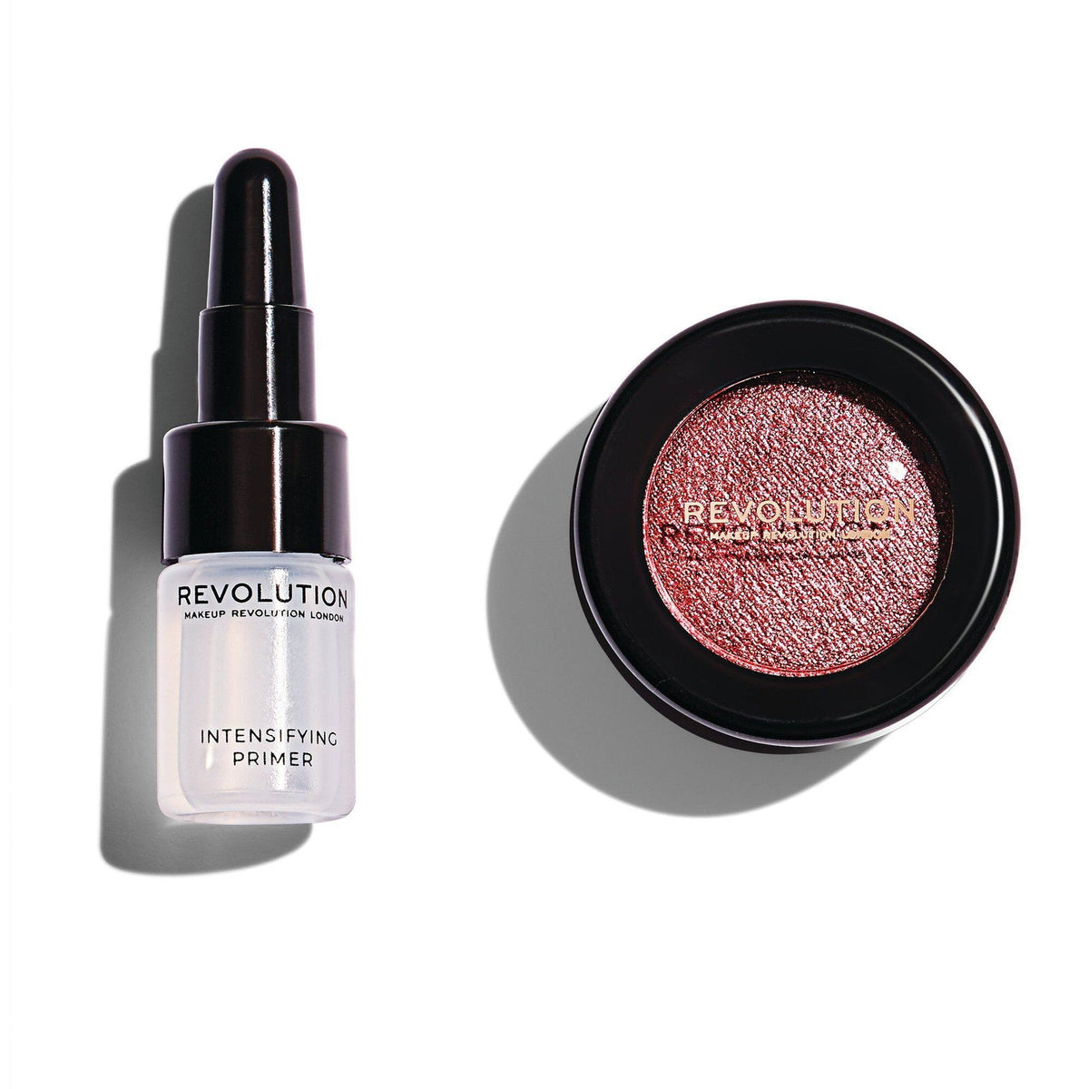 Set Makeup Revolution: Flawless Foils, Vegan, Eyeshadow Primer, 2 ml + Flawless Foils, Vegan, Eyeshadow Palette, Rose Gold, 2 g