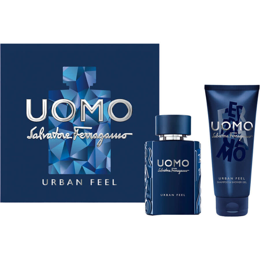 Set Salvatore Ferragamo: Uomo Urban Feel, Eau De Toilette, For Men, 50 ml + Uomo Urban Feel, Shower Gel, For All Skin Types, 50 ml
