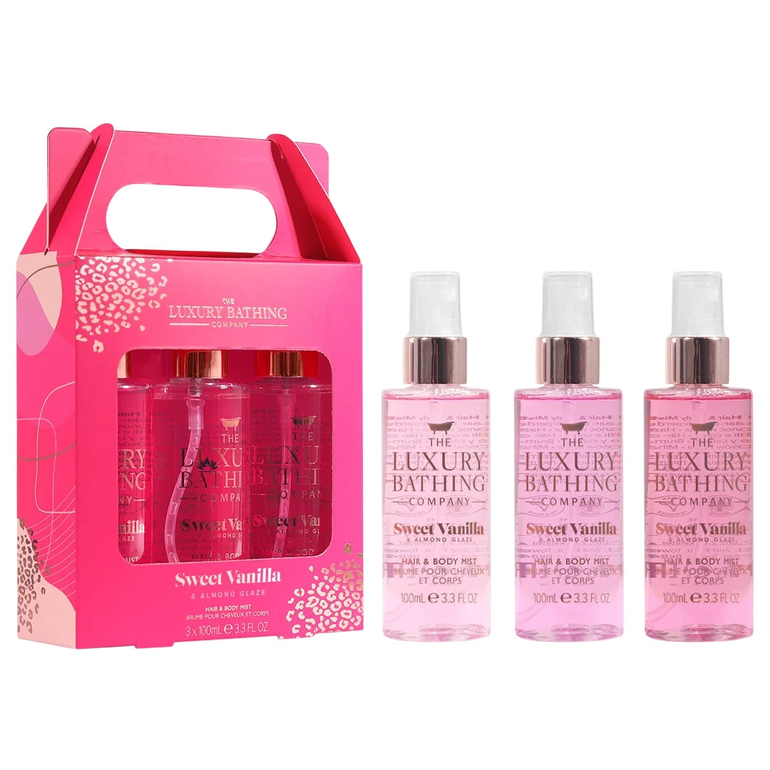 The Luxury Bathing Company Sweet Vanilla & Almond Glaze Hiusten- ja vartalosuihkesetti