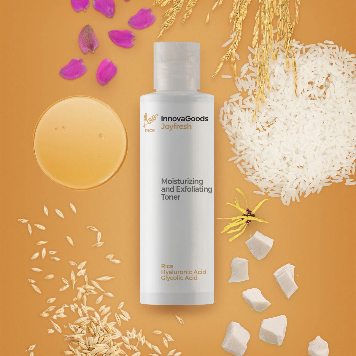 Moisturizing and Exfoliating Facial Toner Rice Joyfresh InnovaGoods 150 ml skincare packaging